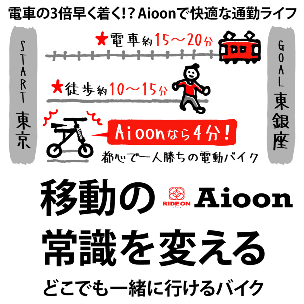 【期間限定プレゼント付!】「Aioon-アイオーン-」常識外れ!公道走行可能な電動バイク・折りたたみSTYLISH EV BIKE